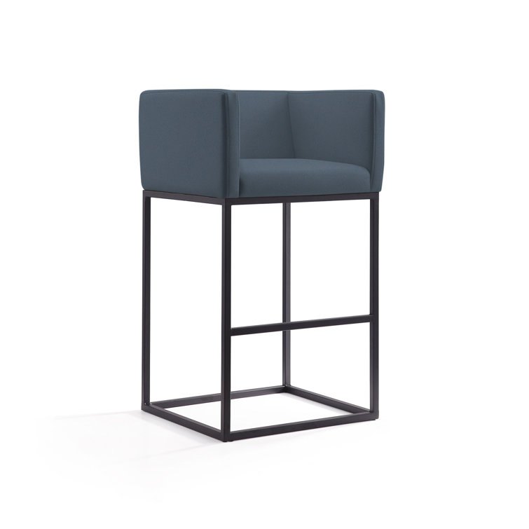 Upholstered Counter Stool with Metal Frame