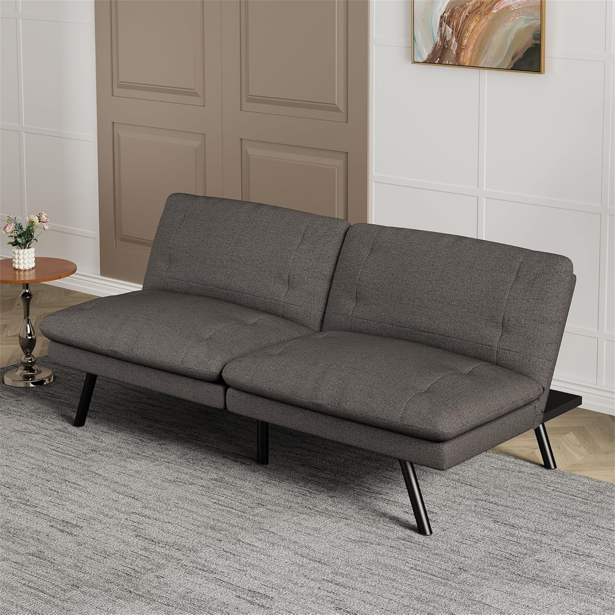 George Oliver 70" Convertible Futon Sofa Bed With Adjustable Backrest ...