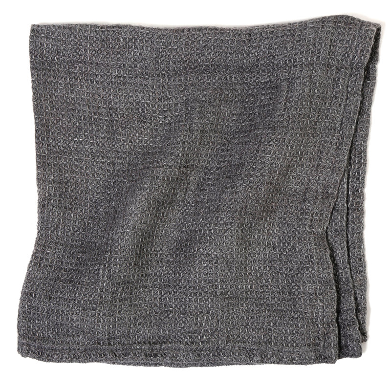Willows Linen Square Napkins, Charcoal