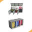 Garbage Bin Shed Stores 3 Trash Cans with Pneumatic Support Rod, with Lockable Doors & Waterproof Lid Chain