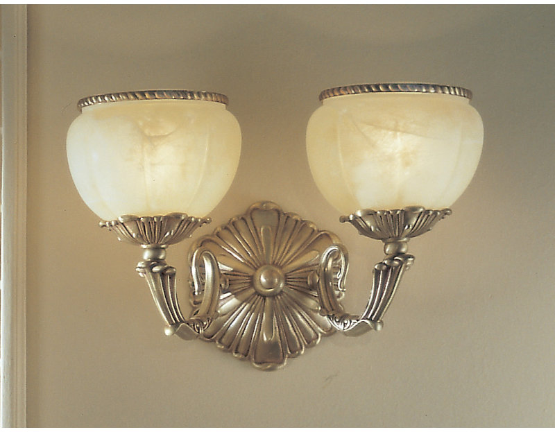 Applique murale 2 lumières Comeaux, Bronze satiné avec patine brune, Sans cristal