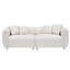 Canapé 3 places carré 89 pouces (226 cm) élégant avec structure en bois massif, pieds en métal et 4 coussins, idéal pour le salon ou la réception. Blanc, design confortable, coussins d'assise individuels à ressorts.