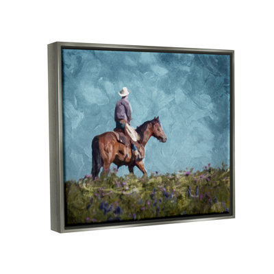 «Cowboy in Meadow» par Milli Villa, reproduction sur toile flottante