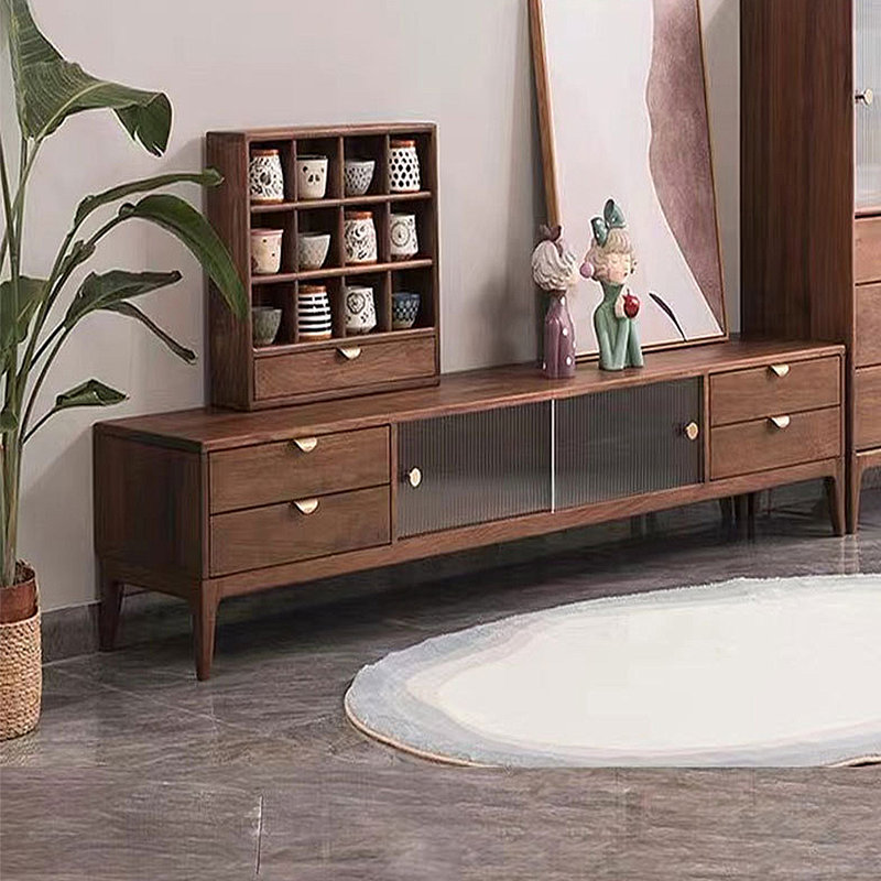 Meuble télé moderne en bois avec fonction de rangement, H 16,93 po x L 70,87 po x l 15,75 po