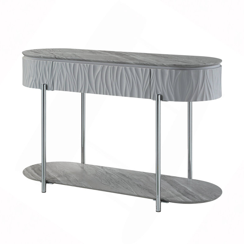Yukino Gray High Gloss Sofa Table