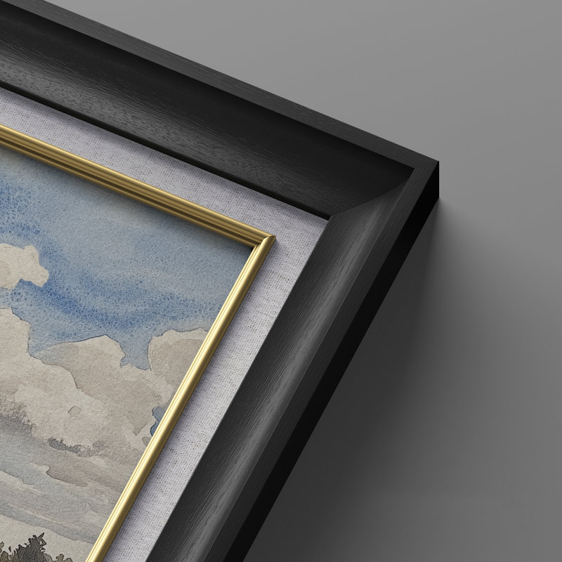 Ensemble de 2 œuvres d'art encadrées de qualité supérieure sur toile de qualité supérieure avec cadre de 26 po x 36 po, Noir