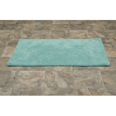 Viridian Nylon Bath Rug with Non-Slip Backing