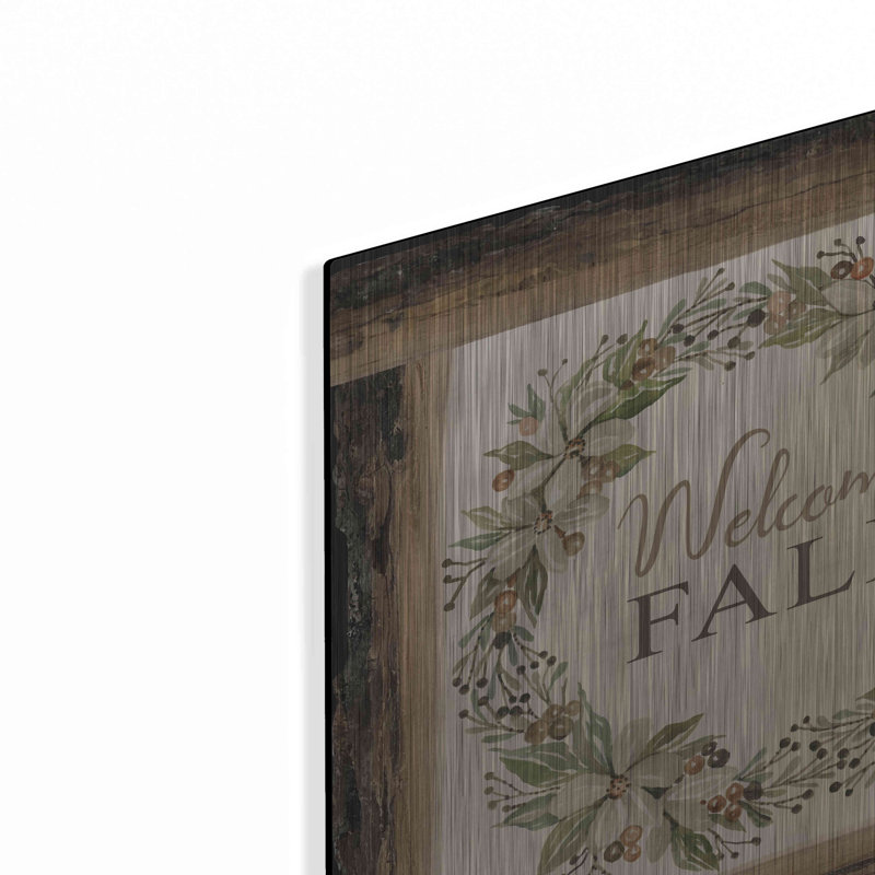 «Welcome Fall Wreath» par Cindy Jacobs, art mural en métal, H 12 po x l 12 po