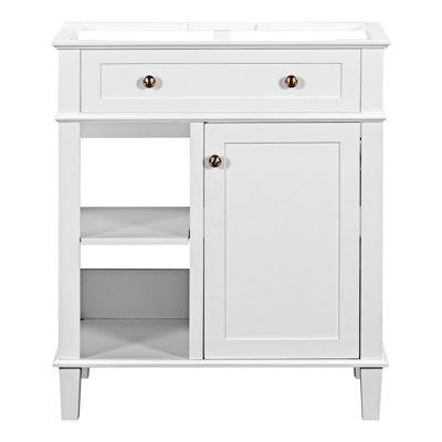 Base de meuble-lavabo simple en blanc seulement