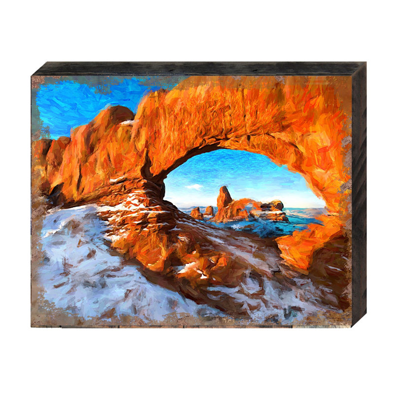 Bloc en bois paysage rock canyon Schott, H 5,5 po x l 7 po x P 1 po