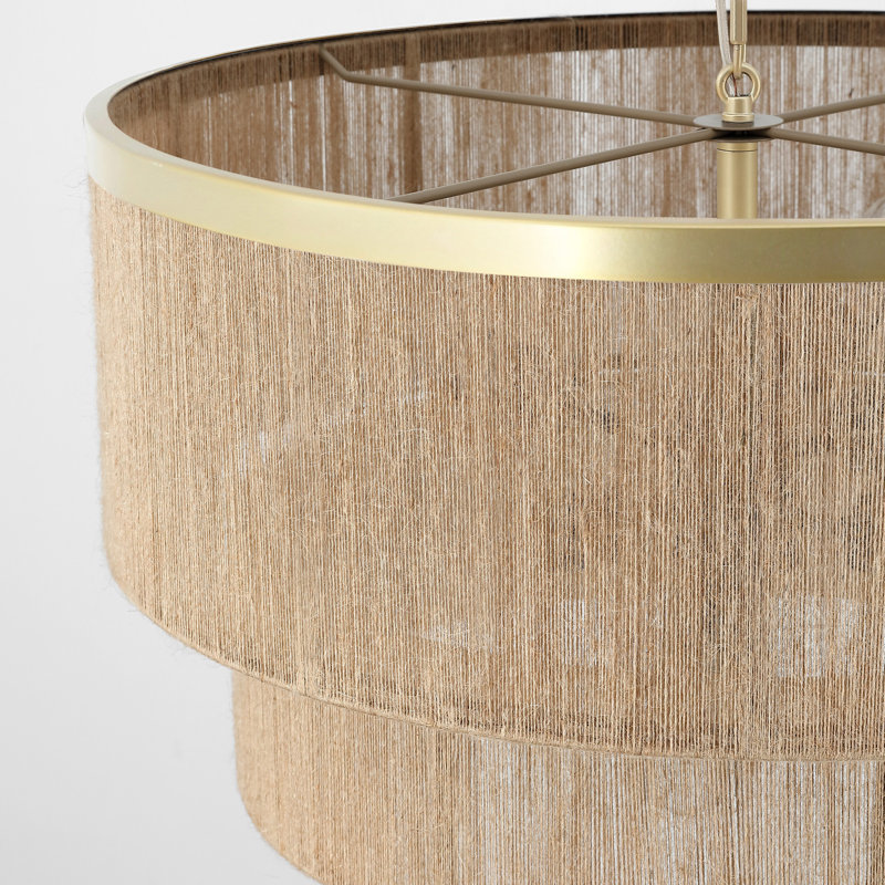 Lustre tambour 24 lumières à intensité variable 24 ", Doré, Brun