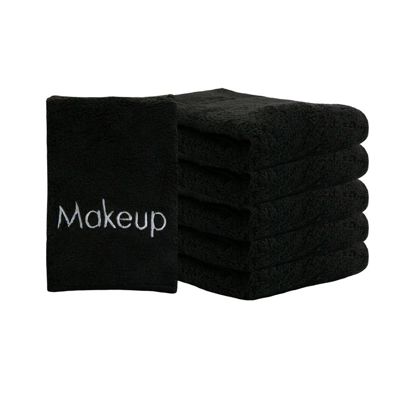 6 Piece Microfiber Washcloth, Black