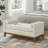 Boucle Fabric Bench with Armrest and Pillows-475419471