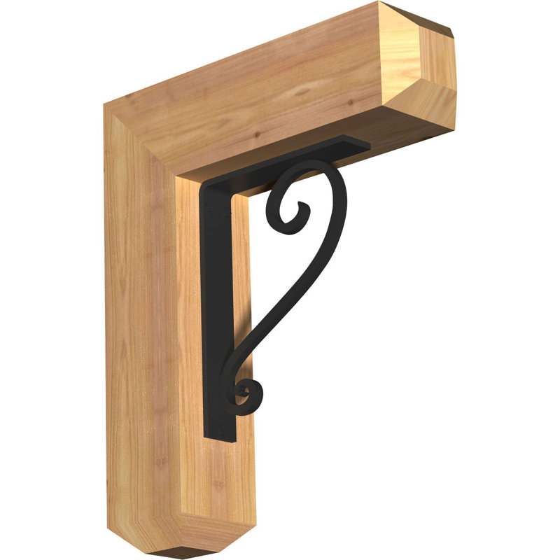 Support de fer Edwards, H 18 po x P 15 1/2 po, Cèdre rouge de l'Ouest l 4 po x T 4 po (sciage br