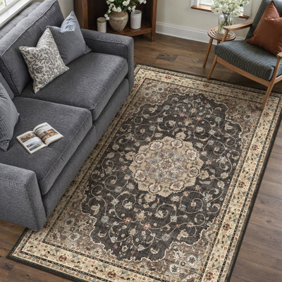 Tapis noir de style persan Haven