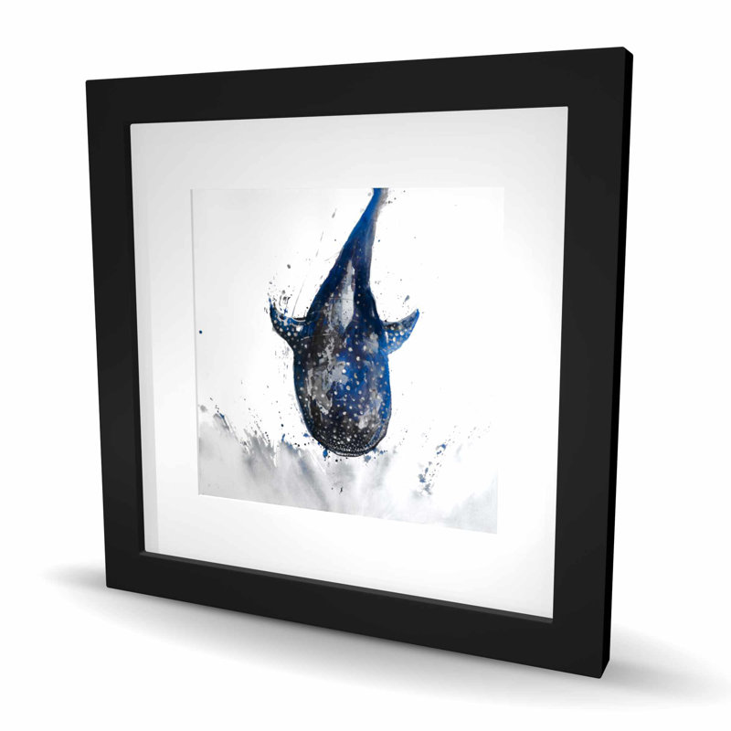 Requin-baleine bleu marine, reproduction matte encadrée pour la décoration intérieure, H 16 po x l 16 po