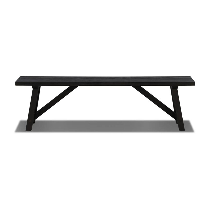 Cascais Dining Bench with Farmhouse Base, Black Oak