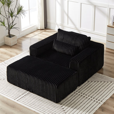 Canapé en éponge avec repose-pieds amovible Corduroy