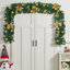 270cm Lighted Faux Poinsettia Garland with Lights