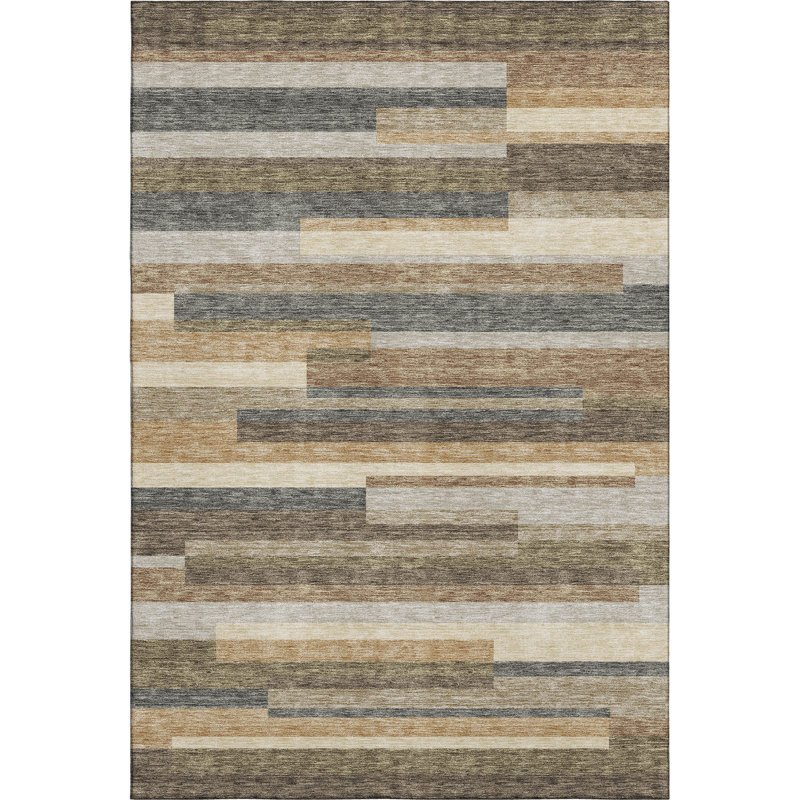 Premium Machine Washable Prisco Taupe Rug, Rectangle 10' x 14'