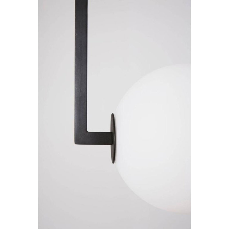 Luminaire suspendu en laiton Alan Mizrahi Art Deco Miro, Transparent, Bronze foncé, 48” Width x 6” Depth x 12” Height