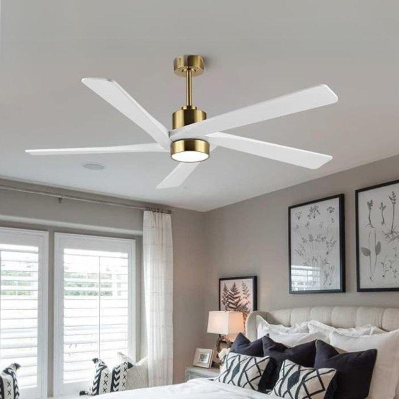 Sheran 72'' Ceiling Fan with LED Lights, Matte Black with Dark Brown Blades