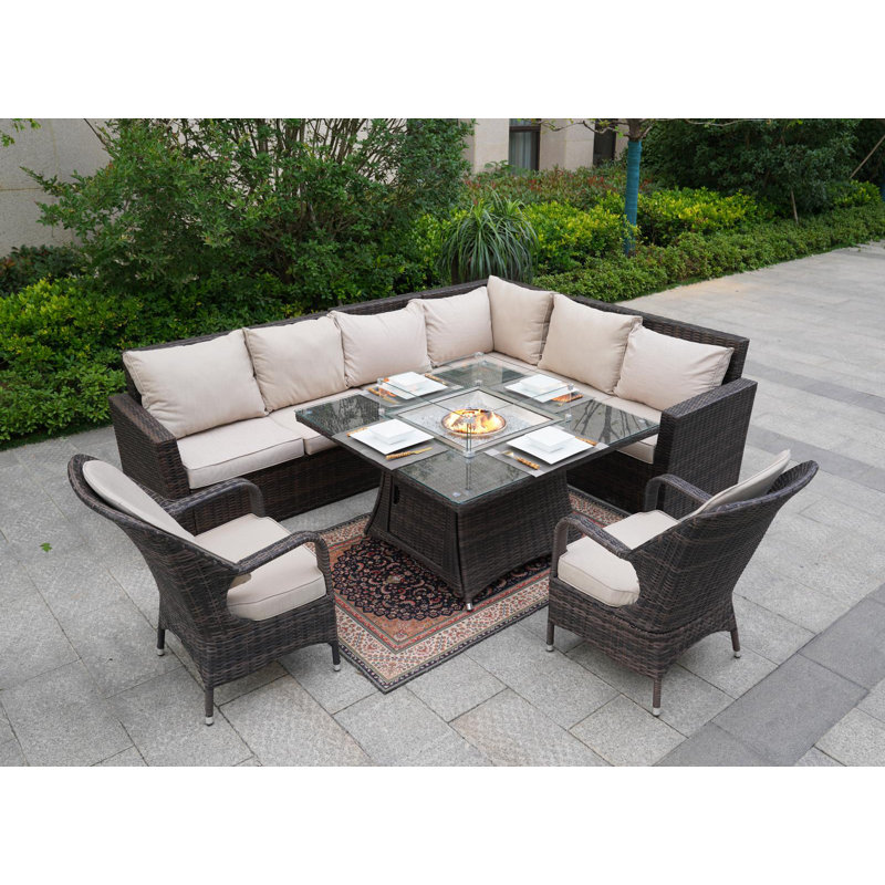 Alide 8 - Person Patio Conversation Set with Cushions