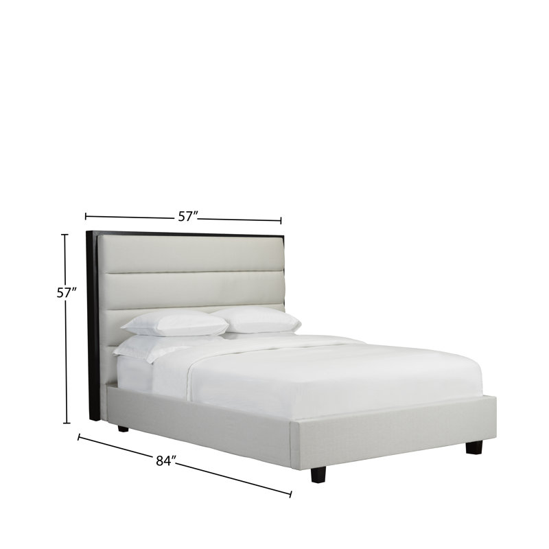 Lit plateforme avec rangement rembourré Haltwhistle, Double, Blanc cassé