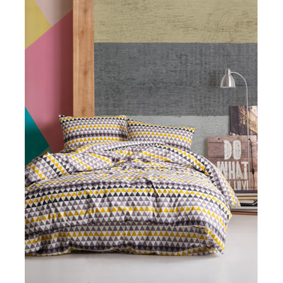 Cotton Geometric Shapes Duvet Cover
