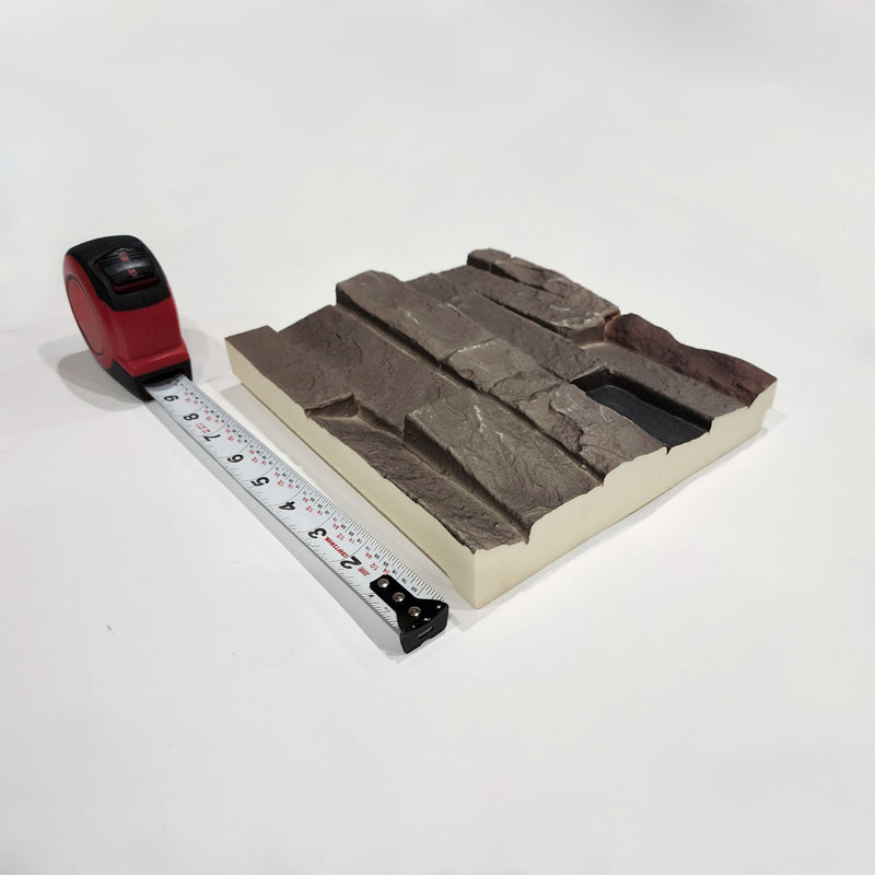 Échantillon l 9 po x H 8 po - panneau de fausses briques traditionnelles EverStone, couleur ardoise, Ardoise