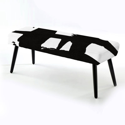 Finkel - Abstract Modern Upholstered Black Bench by East Urban Home
