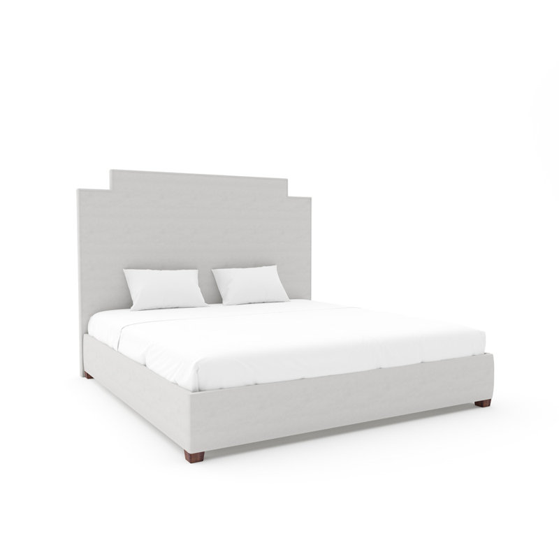 Staunton I Upholstered Bed, Espresso, Posh Life Performance Velvet Dove, Full / Double