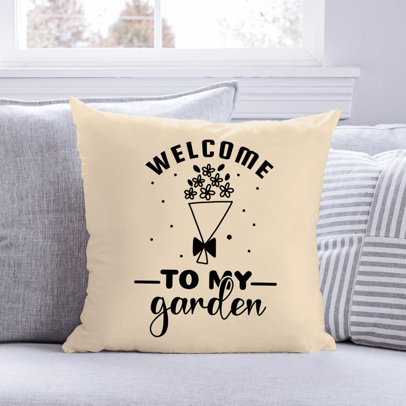 Citation amusante «Garden Lover» 1038 - Coussin décoratif inclus, H 18 po x l 18 po