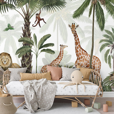 Jungle Party Peel and Stick Set Size Wall Mural