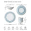 Porcelain Modern Deco Set of 4 Medium Plates