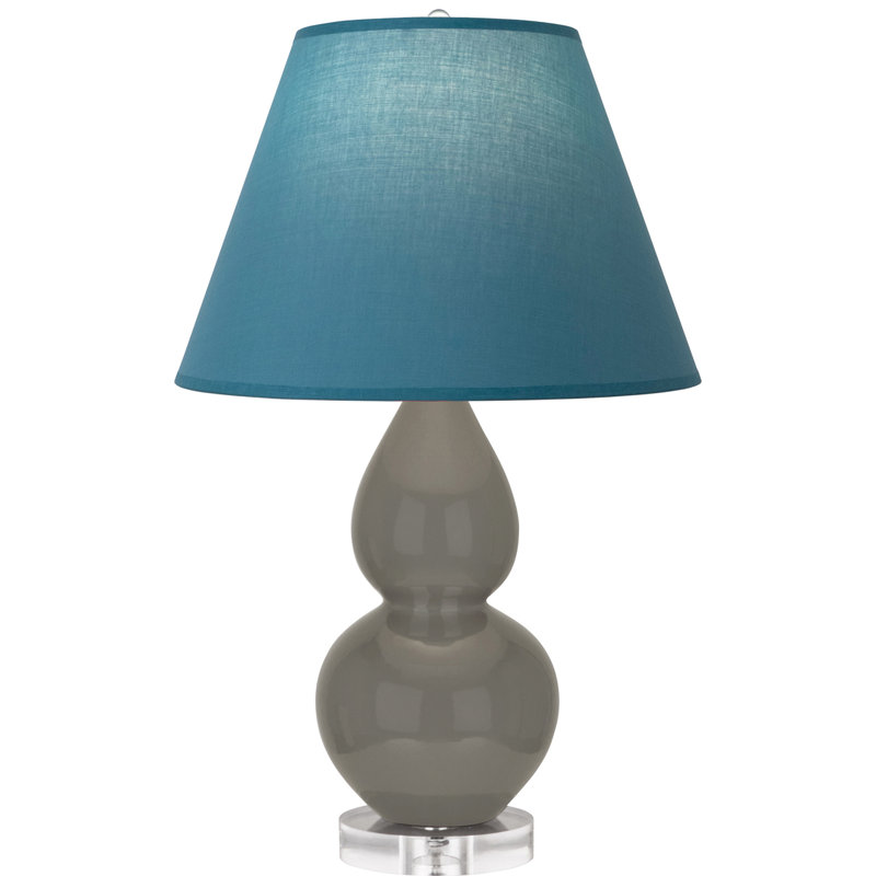 Small Double Gourd Accent Lamp, Ash, Bright Blue/Grey