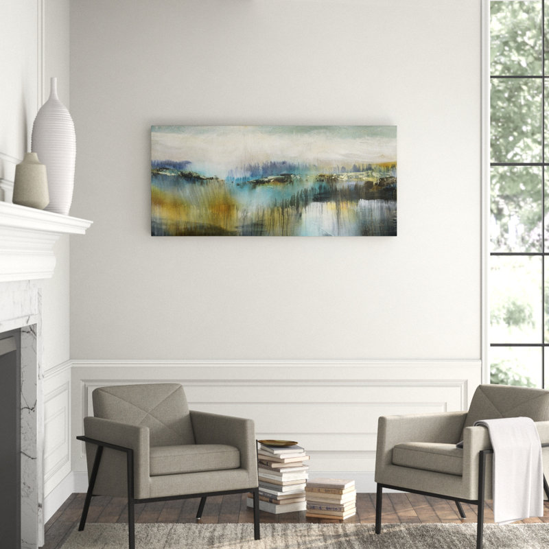Undulating Vista Painting by Jennifer Hollack Raboin, Stretched Canvas, 35" H x 76" W x 2" D