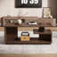Table basse 47,24 "de style Mid-Century moderne avec tablette de rangement, table de centre rectangulaire en bois à 3 niveaux