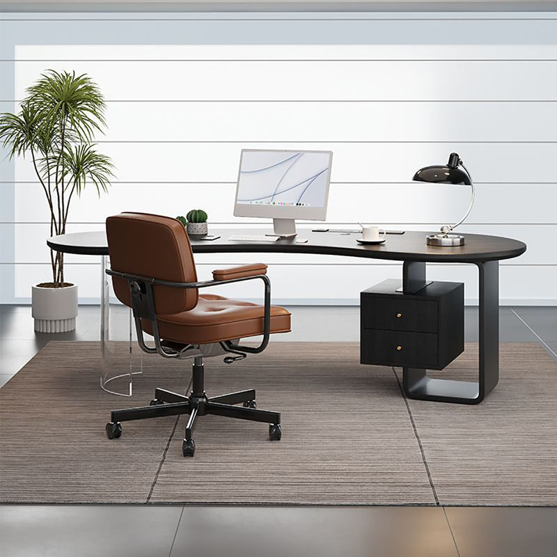 Bureau de direction moderne en forme de noix de cajou, H 29,5 po x l 63 po x P 30,3 po