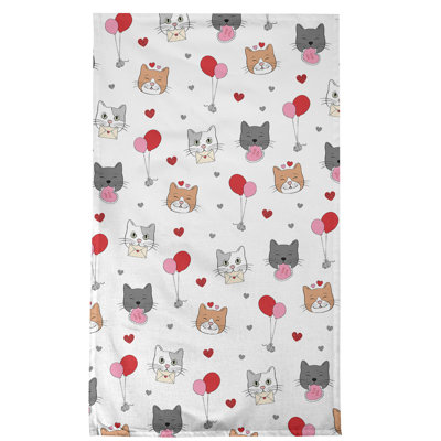 Serviette de thé à chats fêtes