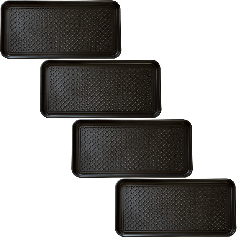 Ensemble de 4 plateaux à bottes en plastique Stalwart