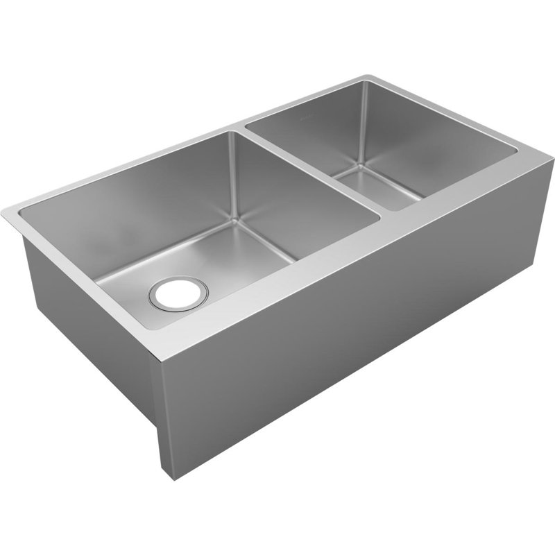 36" L x 20" W Double Basin Farmhouse Kitchen Sink