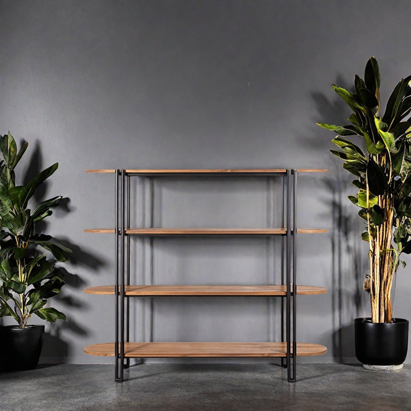 Une bibliothèque durable au style rétro, (4 tablettes) H 70,8 po x l 59 po x P 13,7 po