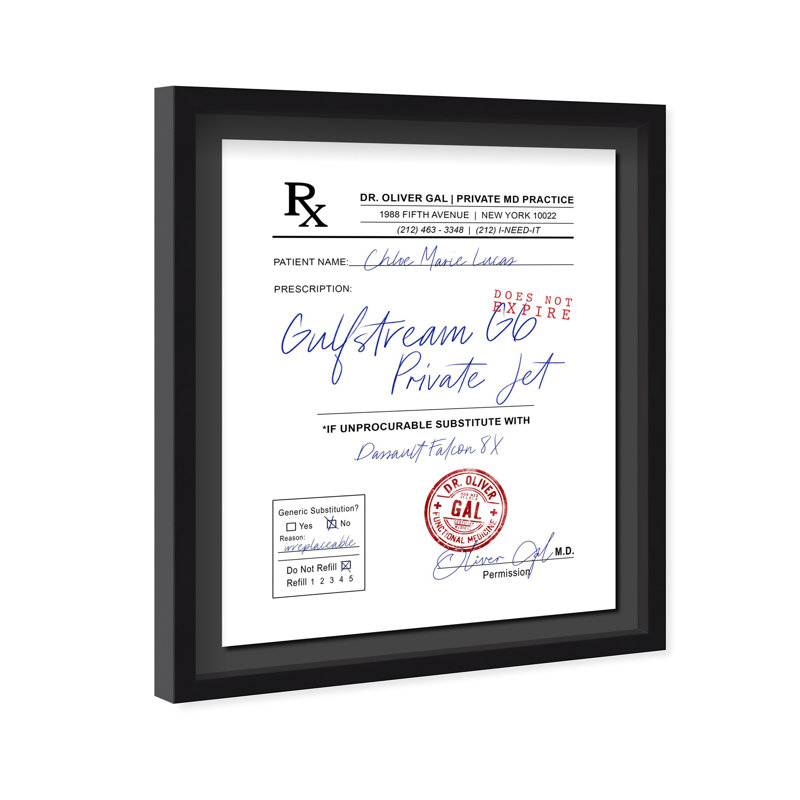 Oliver Gal RX-Luxury Private Jet Fashion - Luxury Shadowbox Framed Wall Art, 38" H x 32" W