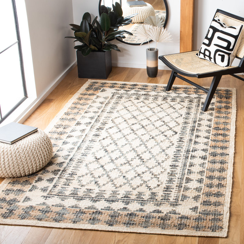 Juraj Flat Weave Jute Southwestern Rug, Rectangle 5' x 8'