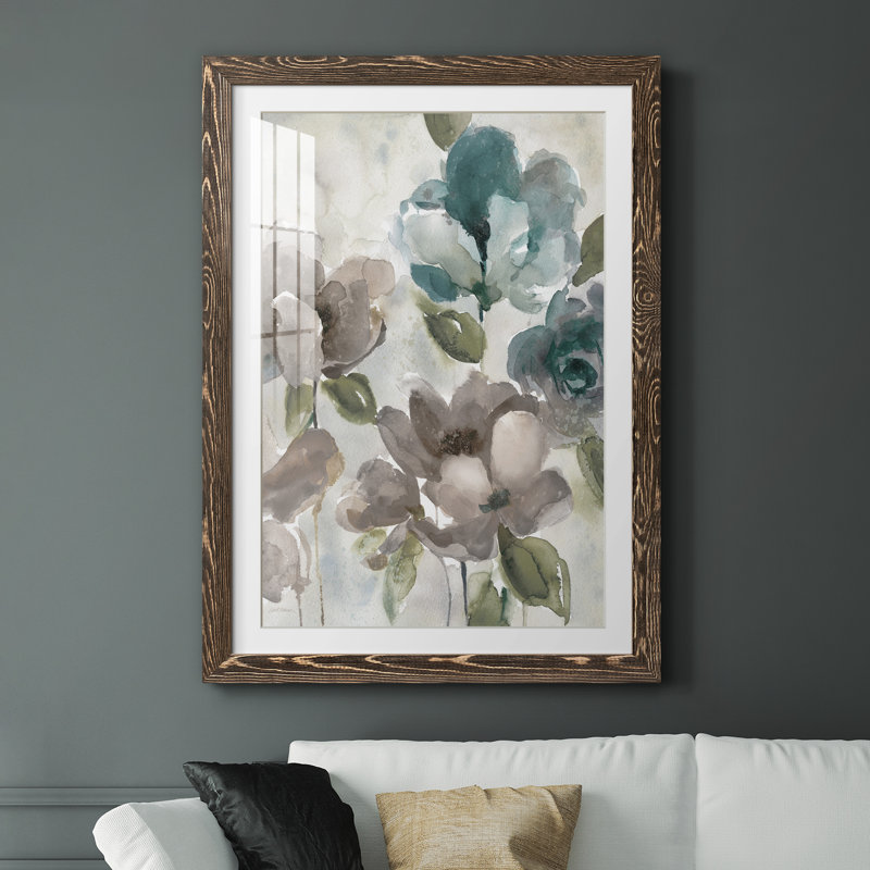 Topaz Garden II - peinture encadrée, H 44 po x l 31 po x P 1 po, Noyers