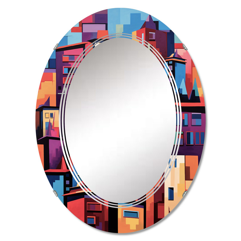 Neptunia - Miroir mural moderne ovale, 30 po x 20 po