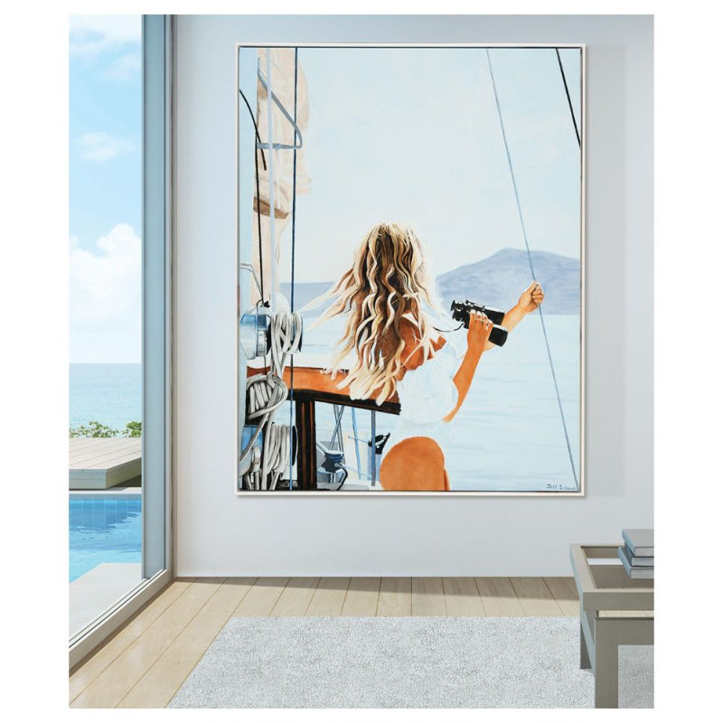 Blonde Ambition Print by Jeff Schaub, Silver Floater Framed, 57" H x 44" W x 2" D