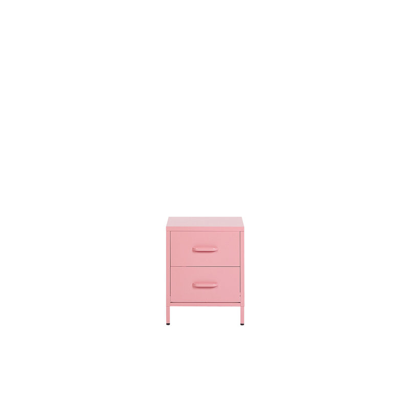 Arturs 2 Drawer Bedside Table, Pink
