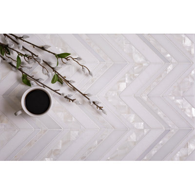 12" x 12" Thassos, Shell Marble Look Mosaic Wall & Floor Tile